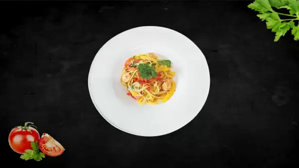 Spicy Linquine Pasta Prawns